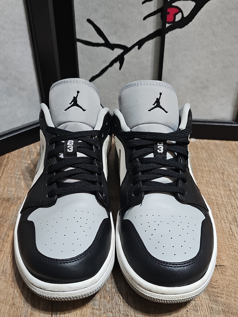 Jordan Low Top Sneakers Black and Gray Size 10